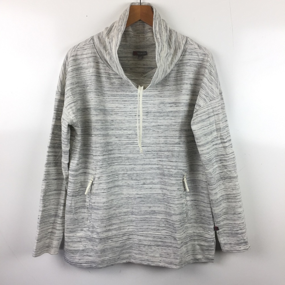 Talbots Cream & Gray Heathered Sweatshirt
